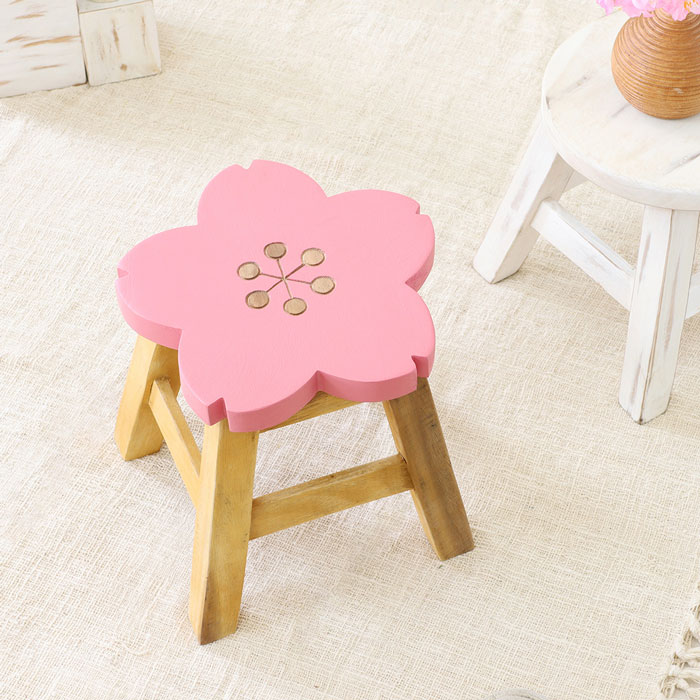 楽天市場】スツール 花台 木製スツール イス キッズチェア アカシア