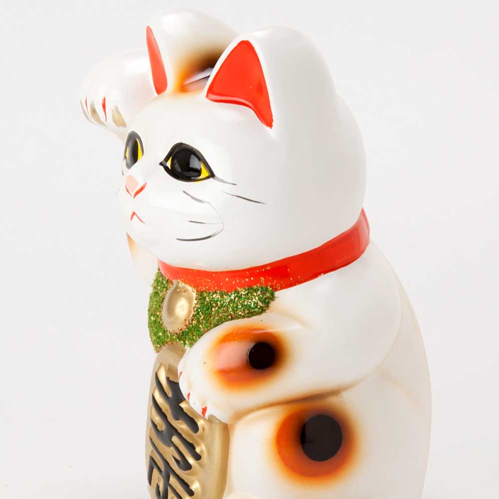 楽天市場】常滑焼 招き猫 5号小判白猫貯金箱 右手上げ (143-57-86