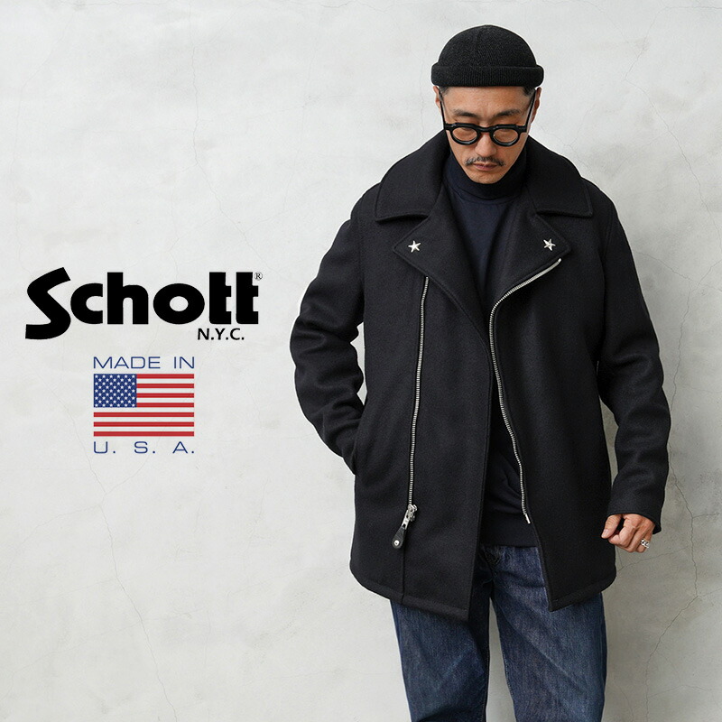 楽天市場】Schott ショット 766US メルトン ウール ジップ ピーコート