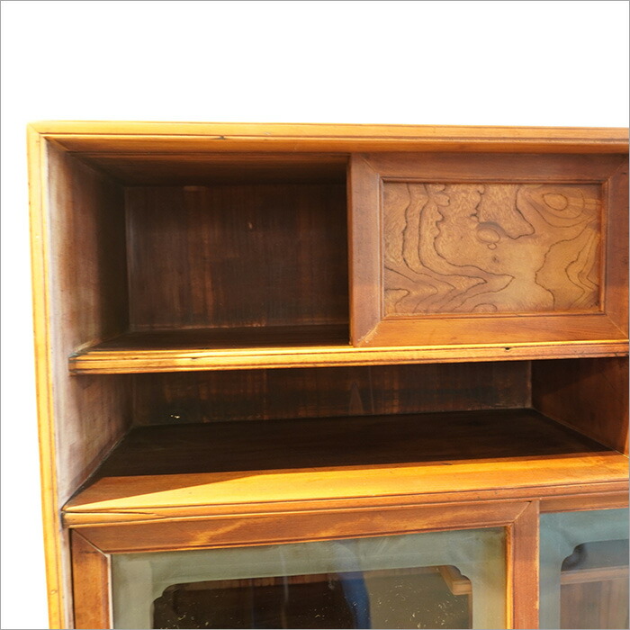 楽天市場】古道具 桜材 アンティーク ガラス キャビネット チェスト