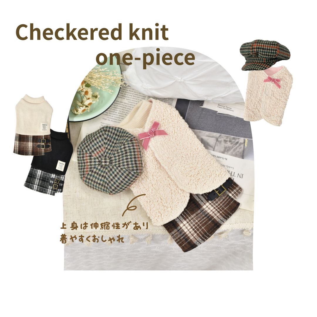 楽天市場】チェック柄ニットワンピ XS/S/M/L/XL/XXL TINOTITO -ティノ