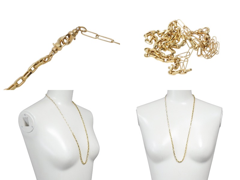 鑑定済] MILAMORE クラシックデュオチェーンK18 ネックレス ダイヤ