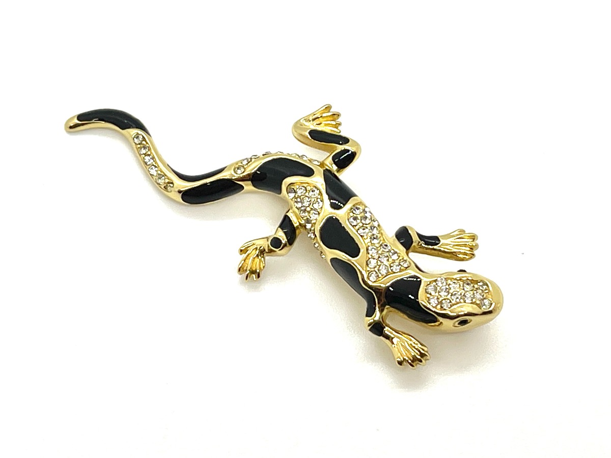 DIOR ヴィンテージ ブローチ トカゲ モチーフ アニマル レオパ
