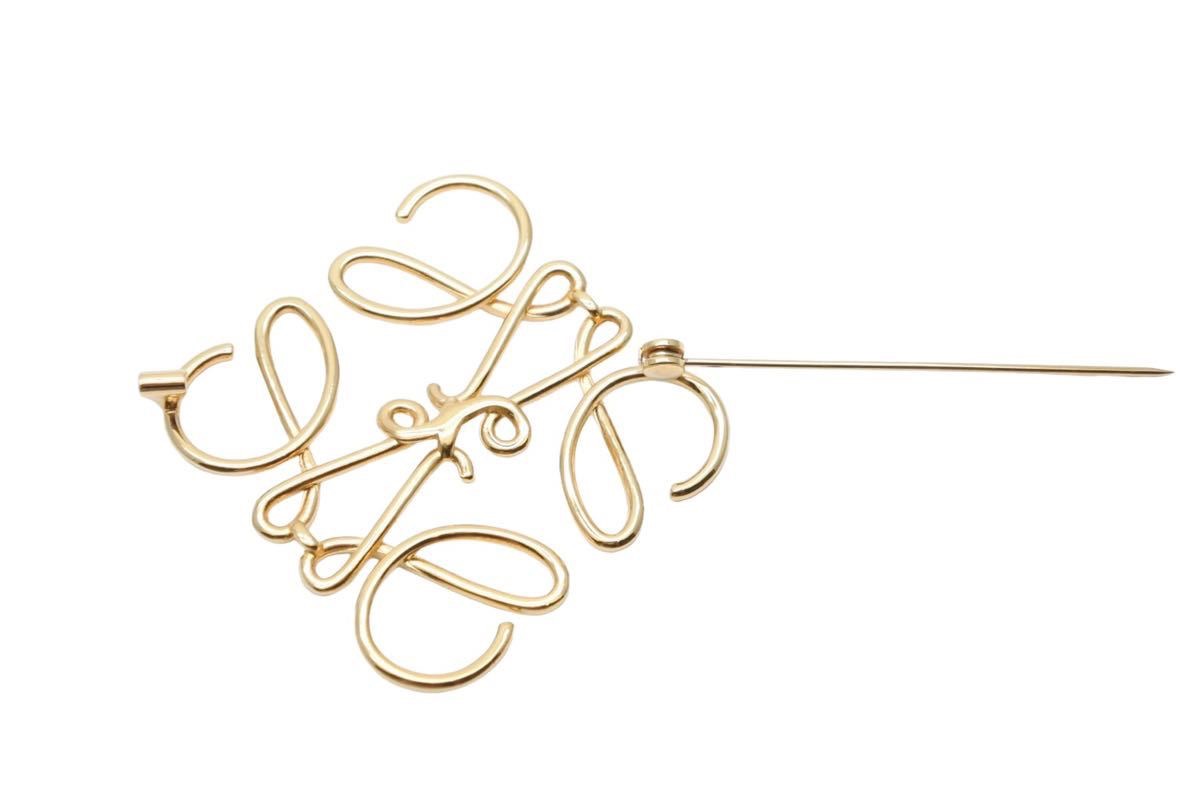 楽天市場】新品同様 Loewe ロエベ アナグラム ブローチ メタル