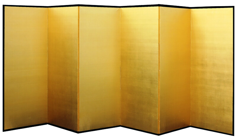 楽天市場】日本製 本金屏風（純金箔 木製格子） 7尺6曲金屏風（きん