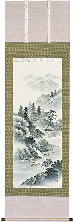 山水画 水墨画 掛軸 和紙 楽天市場】掛け軸 掛軸（かけじく）販売店