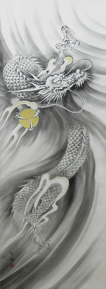 楽天市場】掛け軸 掛軸 昇龍 島田智博 尺五立(59×190cm) ＜太巻桐箱