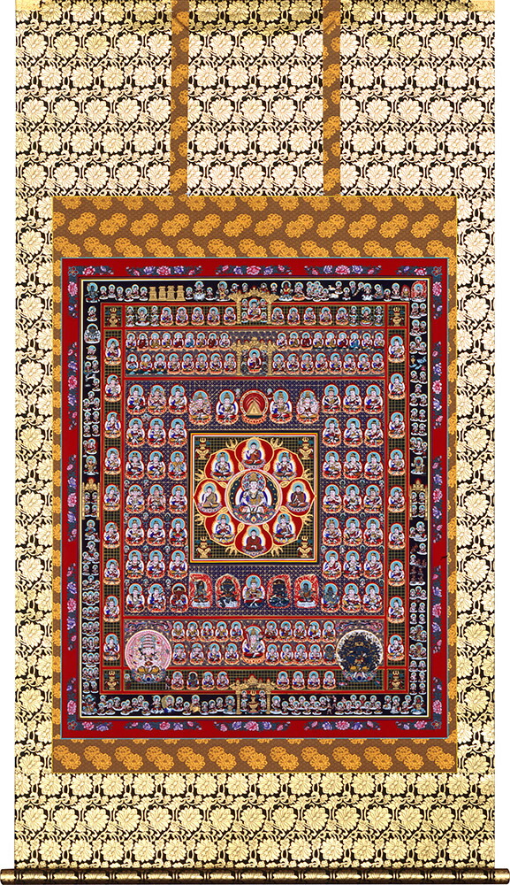 楽天市場】掛け軸 掛軸 両界曼荼羅 胎蔵界・金剛界 対幅 標準寸法(108