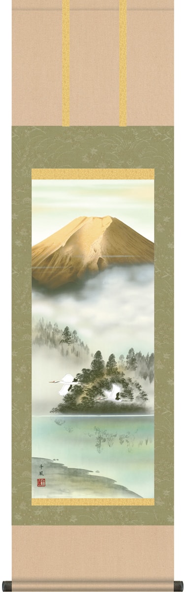 楽天市場】掛け軸 掛軸（かけじく）[尺三巾]金富士飛翔(熊谷 千風)全国