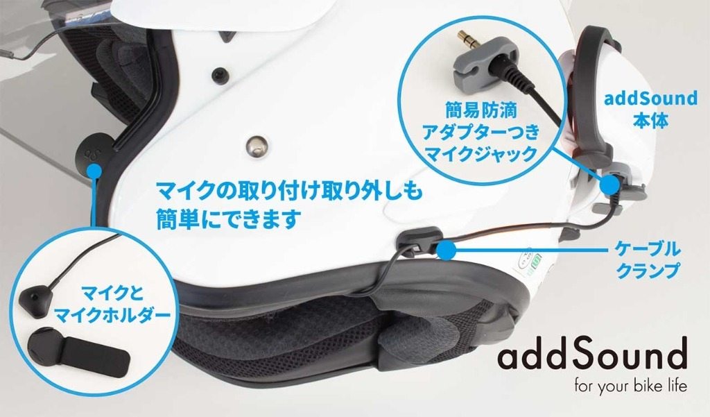 楽天市場】addSound アドサウンド ヘルメット装着型振動スピーカー
