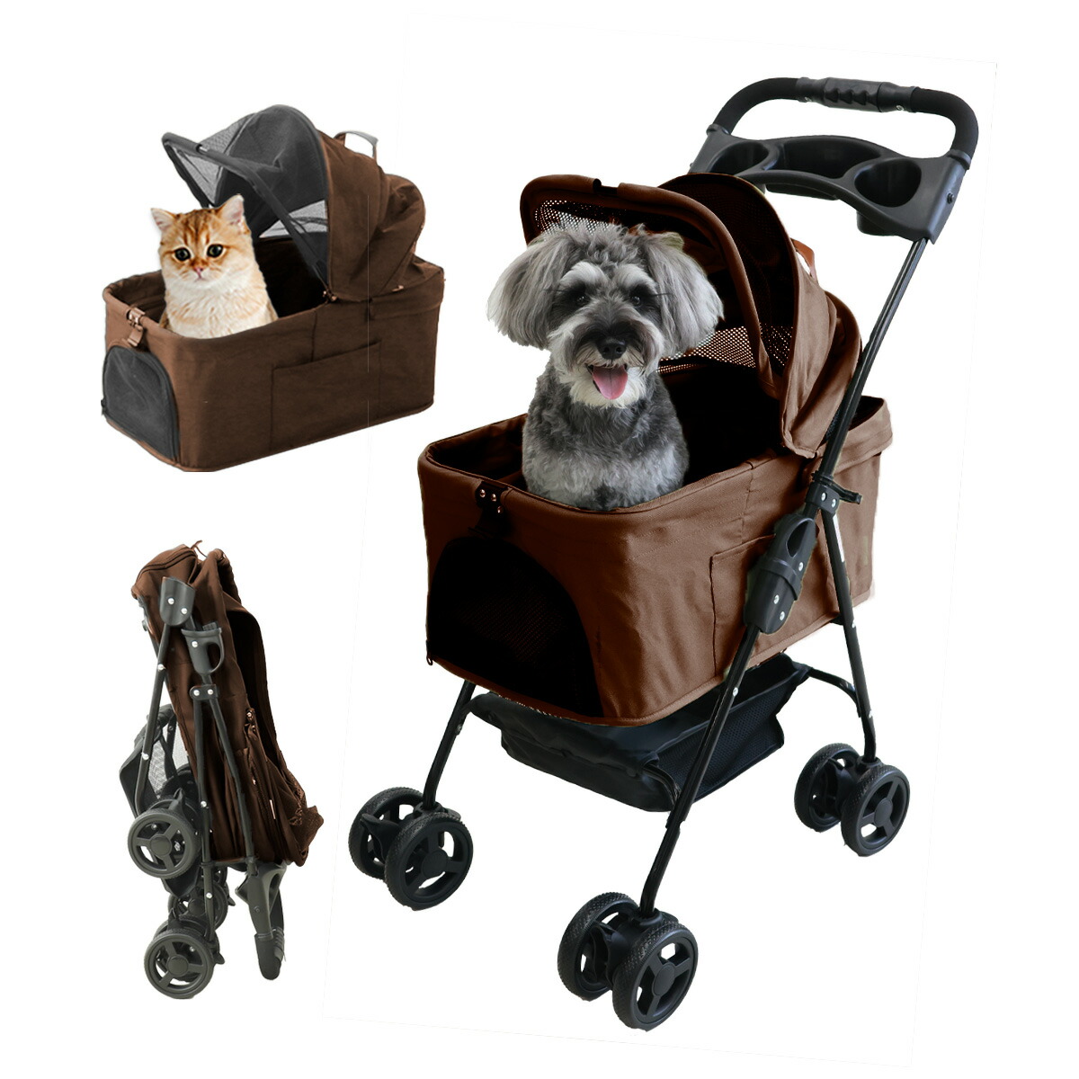 OXSITO ペットカート 分離型 多頭の小型犬&猫 中型犬一匹用 ペット