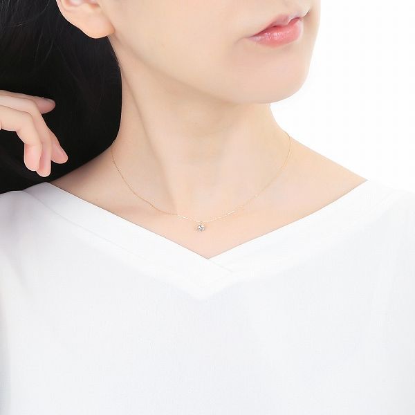 楽天市場】ダイヤモンド ネックレス 一粒 K18 0.4カラット イエロー