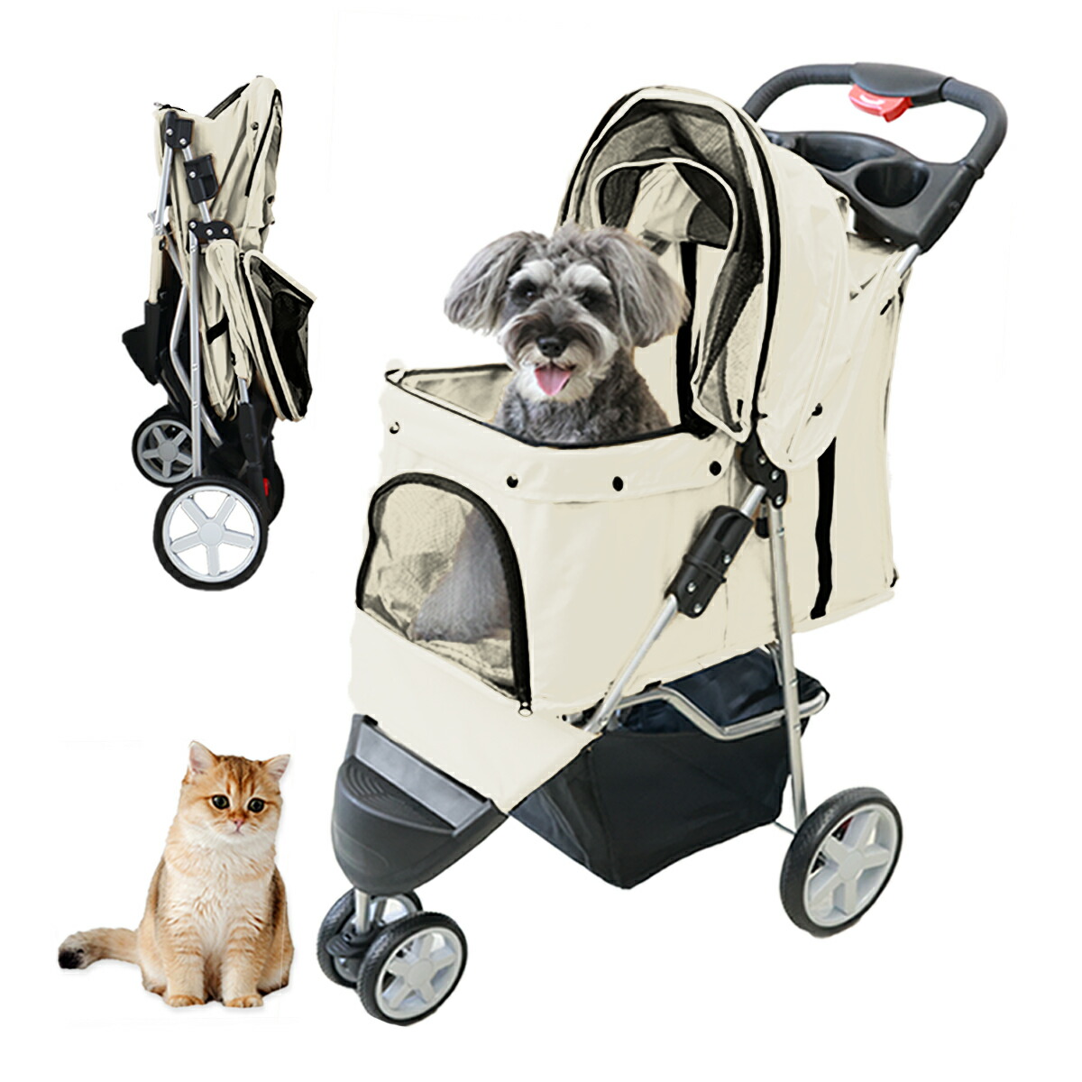 楽天市場】【最大10％OFFクーポン】ペットカート 折りたたみ 4輪 3輪