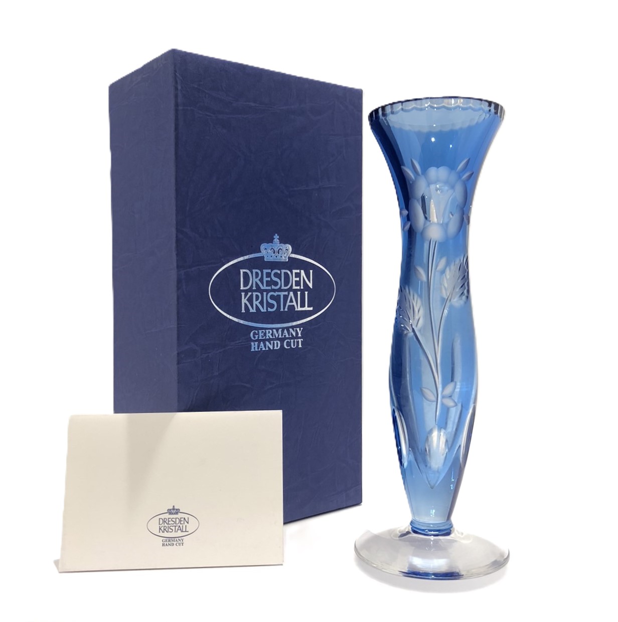 DRESDEN GERMANY ドレスデン クリスタル カット ガラス 花瓶 DRESDEN