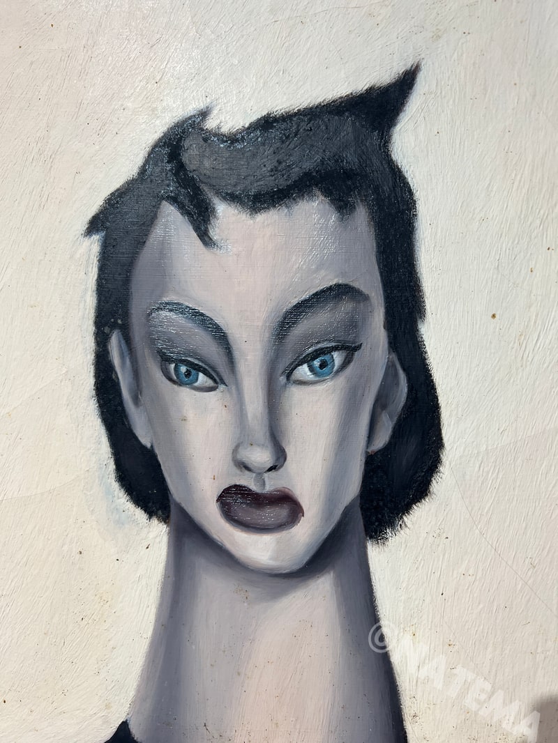 油絵 現代アート Aoi Kiri no Naka あんどうまさひろ 油絵現代アート