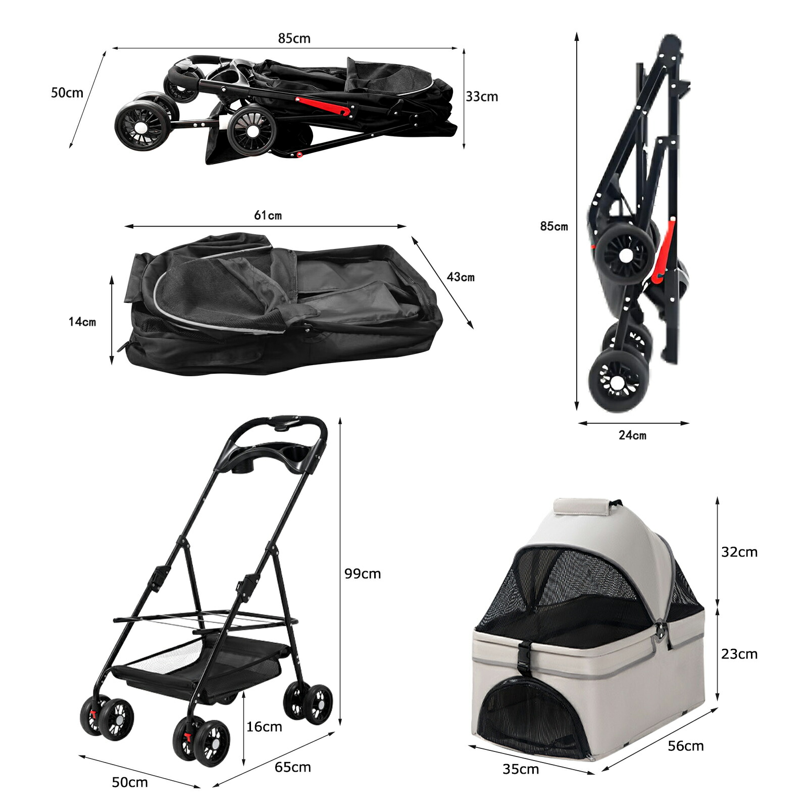 ペットカート 2way 分離 取り外し 対面式 バスケット 軽快走行 分離式