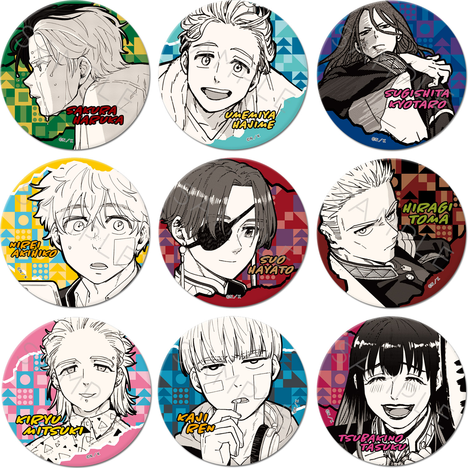 021 梶蓮 WIND BREAKER ジュエリー缶バッジ 原作絵 WIND BREAKER