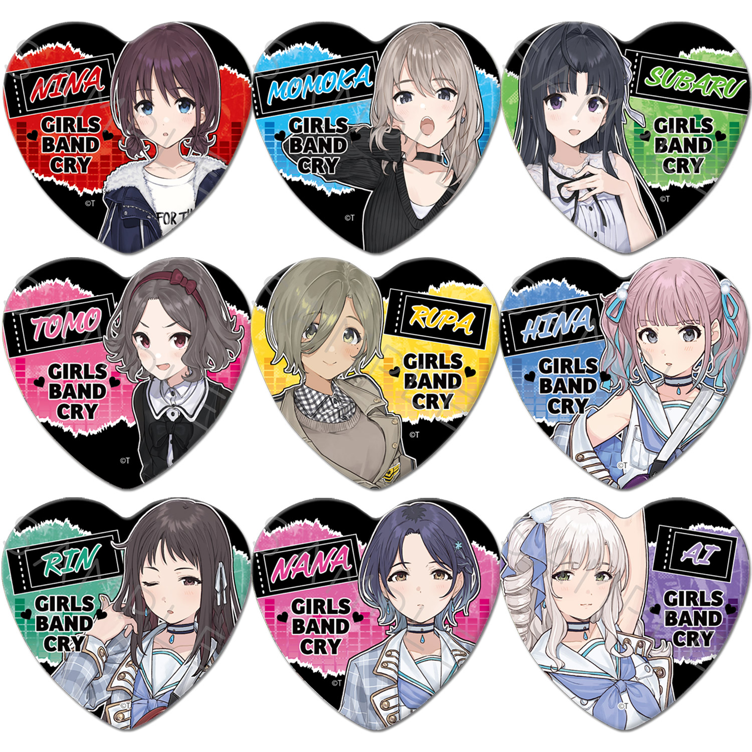 楽天市場】TVアニメ『ガールズバンドクライ』第2弾 ハート型缶バッジ