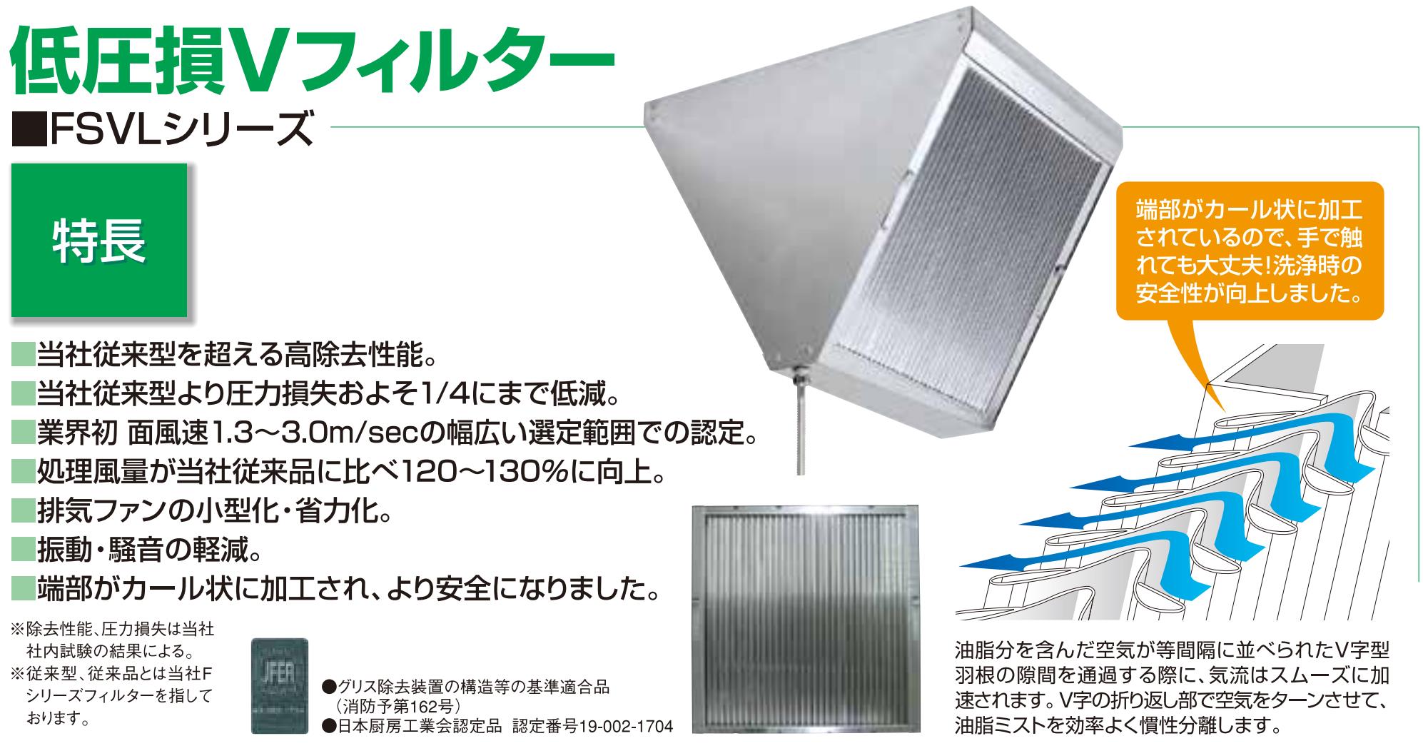 楽天市場】ホーコス グリースフィルター FSVL2-530W 低圧損Vフィルター