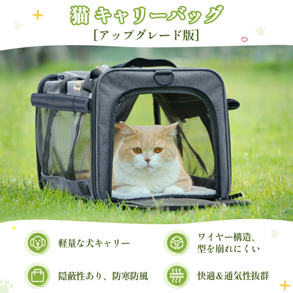 楽天市場】【レビュー特典あり】XiaZ 猫 キャリーバッグ 折りたたみ