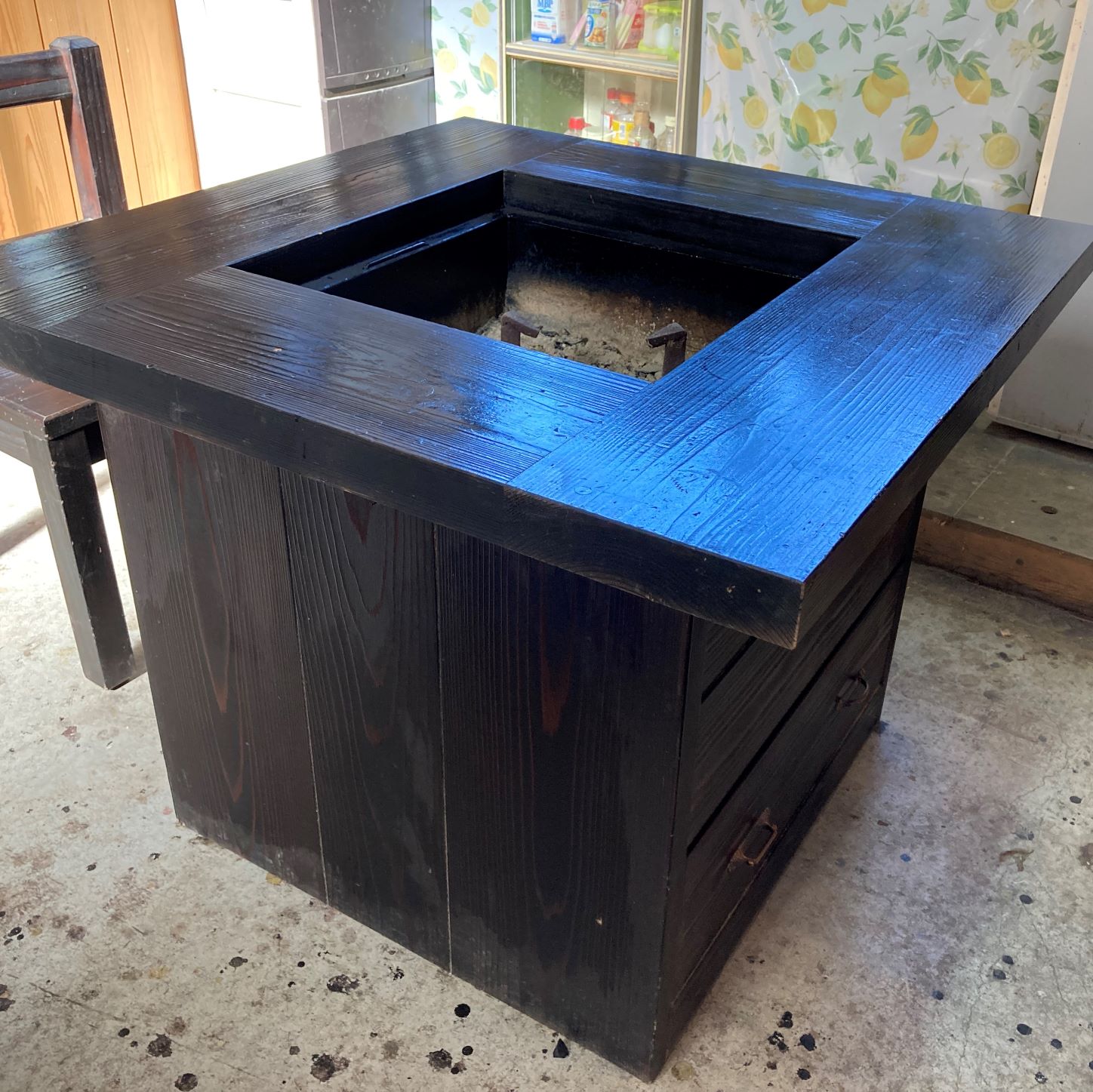 楽天市場】【灰 五徳セット】箱タイプ 囲炉裏テーブル 3点セット