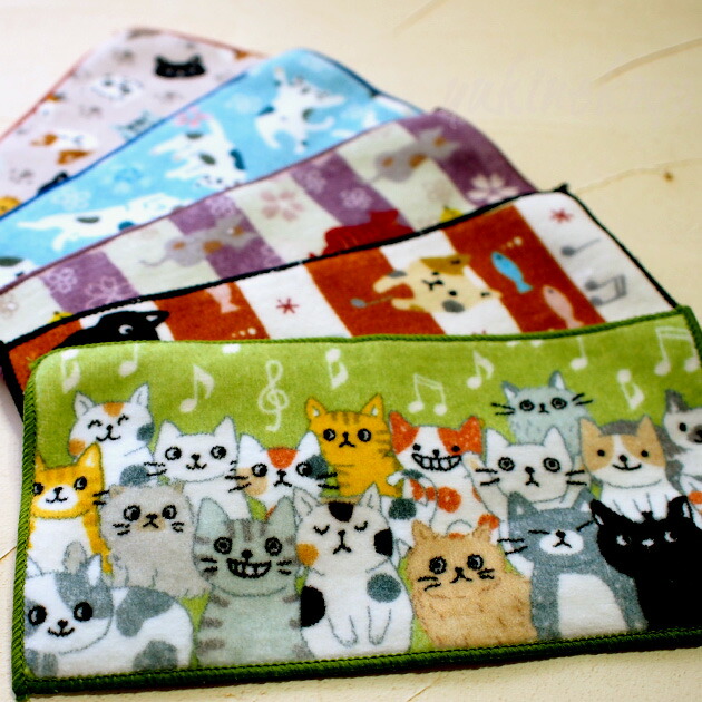 楽天市場】猫柄 開運ミニタオルハンカチ ハーフサイズ 金運 健康運