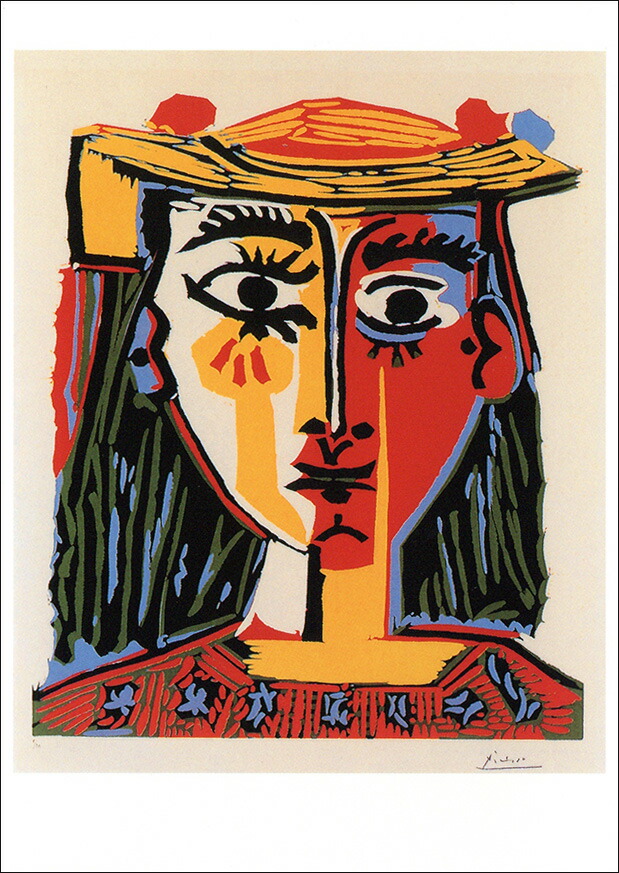 楽天市場】ポストカード アート ピカソ「帽子をかぶった女の胸像」105
