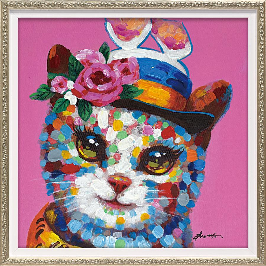 油絵 専用 ドライブに出発する猫の家族 油絵 専用 ドライブに出発する猫