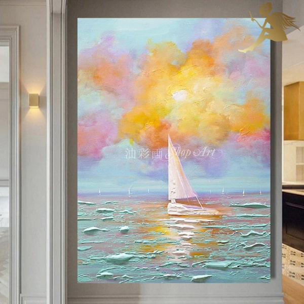 海」 油彩 油絵 木製パネルに油彩 現代美術 oil on board 絵