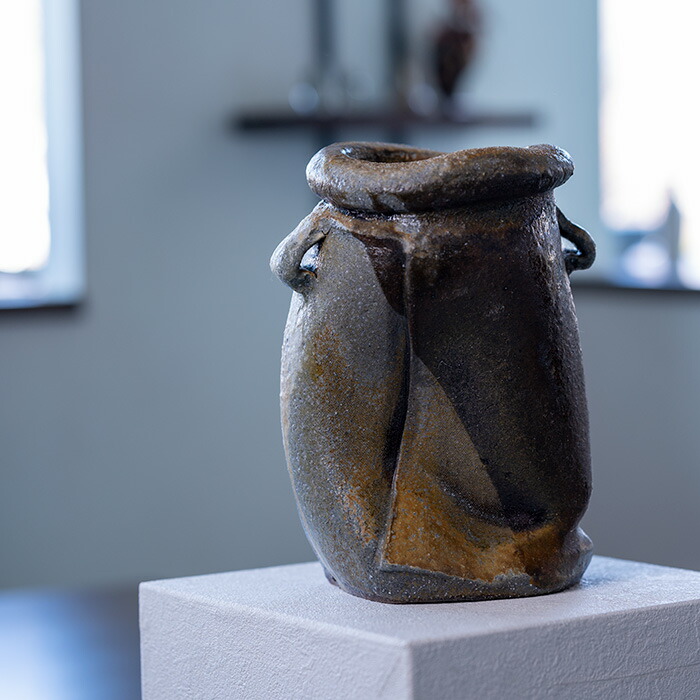 楽天市場】【共箱付】備前焼耳付花入（CR-076） 作家「クリストファー