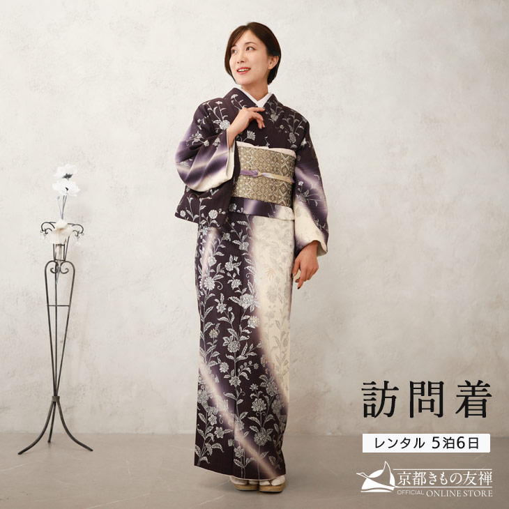 楽天市場】【レンタル】訪問着 フルセット京友禅 モダン 金彩 高級訪問