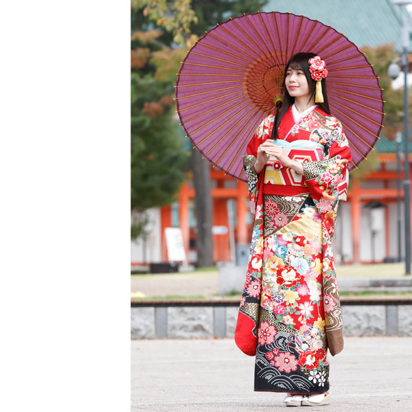 楽天市場】【中古】【購入品】振袖 フルセット Lサイズ 古典柄 赤