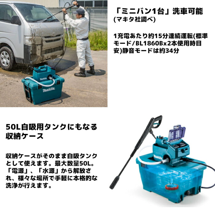 楽天市場】マキタ(makita) MHW080DZK 充電式高圧洗浄機 36V(18V+18V
