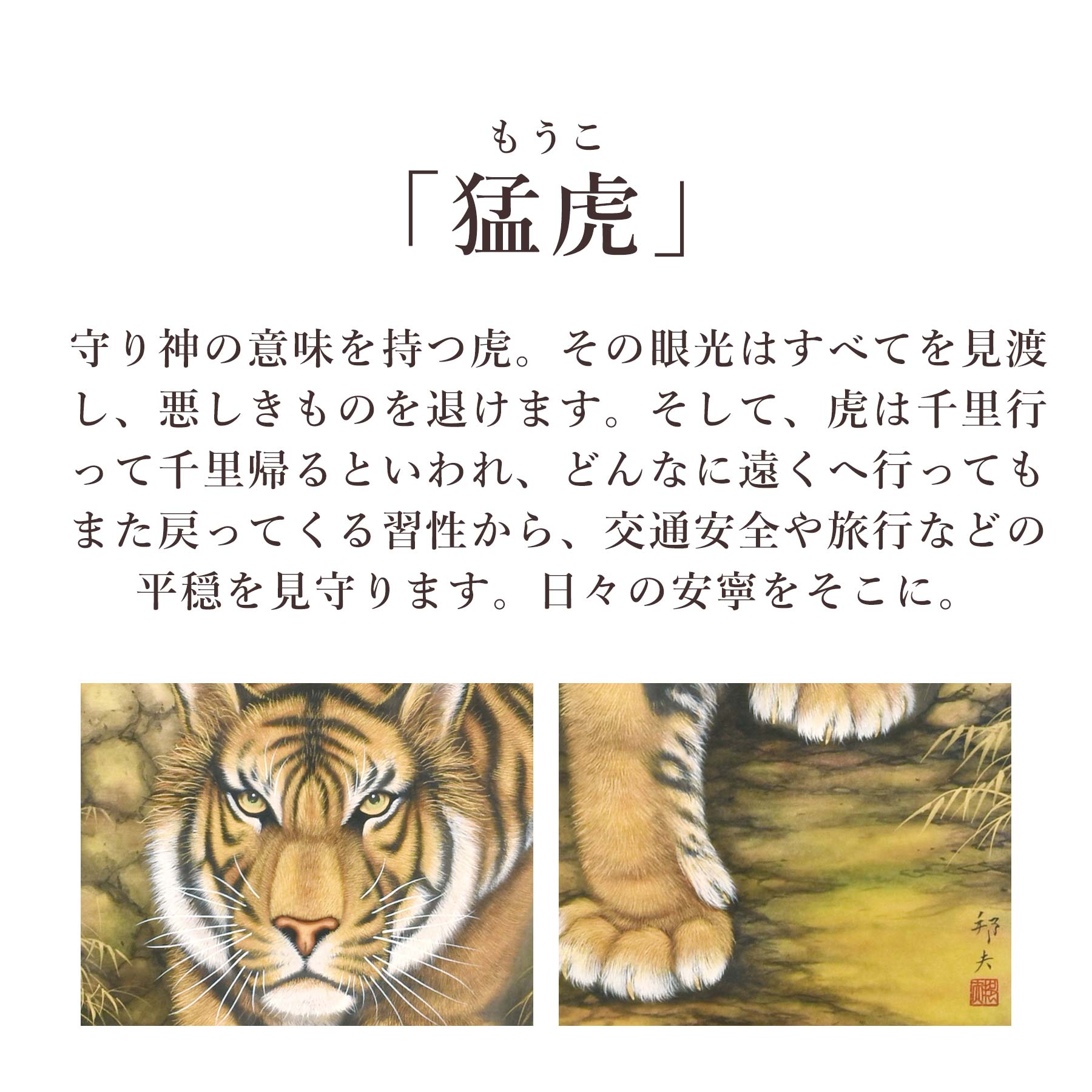 楽天市場】掛け軸「猛虎」 高松邦夫 尺五立 サイズ：54.5×190cm 二重箱