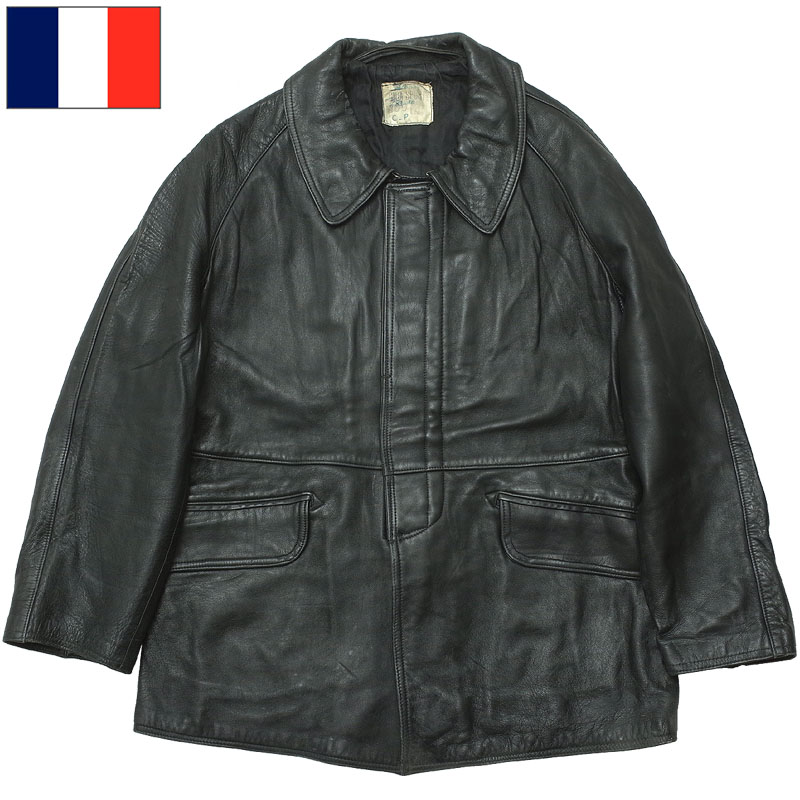 楽天市場】フランス軍 ファイヤーマン レザーコート ブラック USED