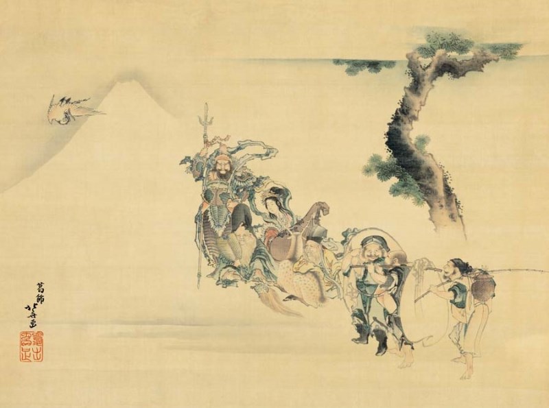 楽天市場】額絵 葛飾北斎 七福神 f8・f6・f4サイズ 日本の名画シリーズ