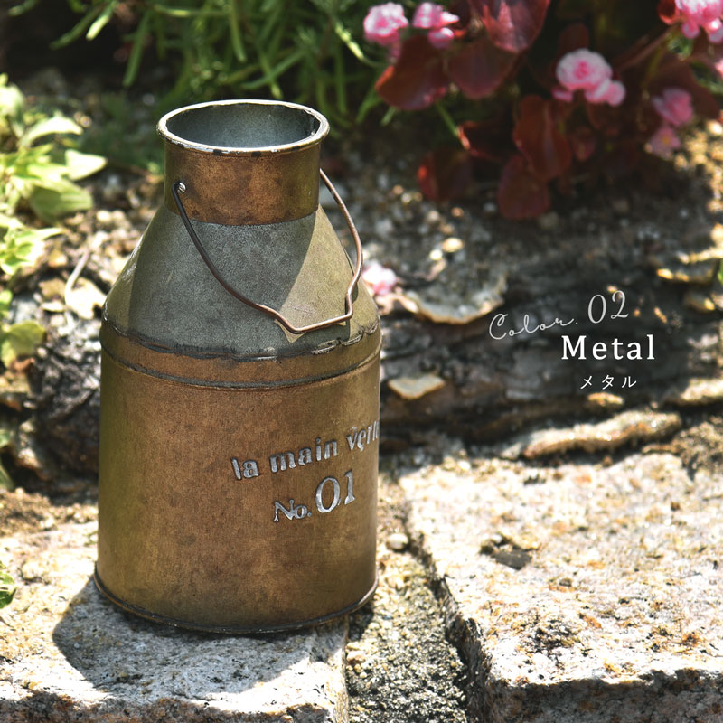 楽天市場】ミルク缶 ミルクポット ガーデン 置物 飾り アイアン