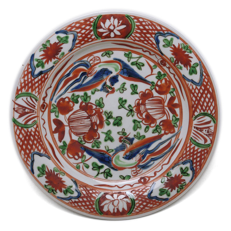 古九谷 春日山窯 若杉窯 染付 赤絵 呉須赤絵 アンティーク九谷焼 1客