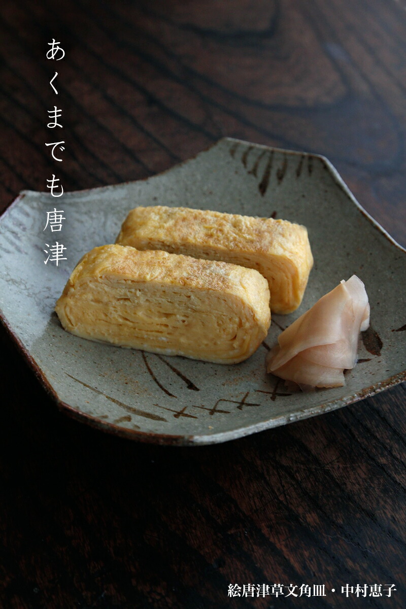 楽天市場】唐津焼：絵唐津草文角皿・中村恵子《中皿・16.0cm》 : 和