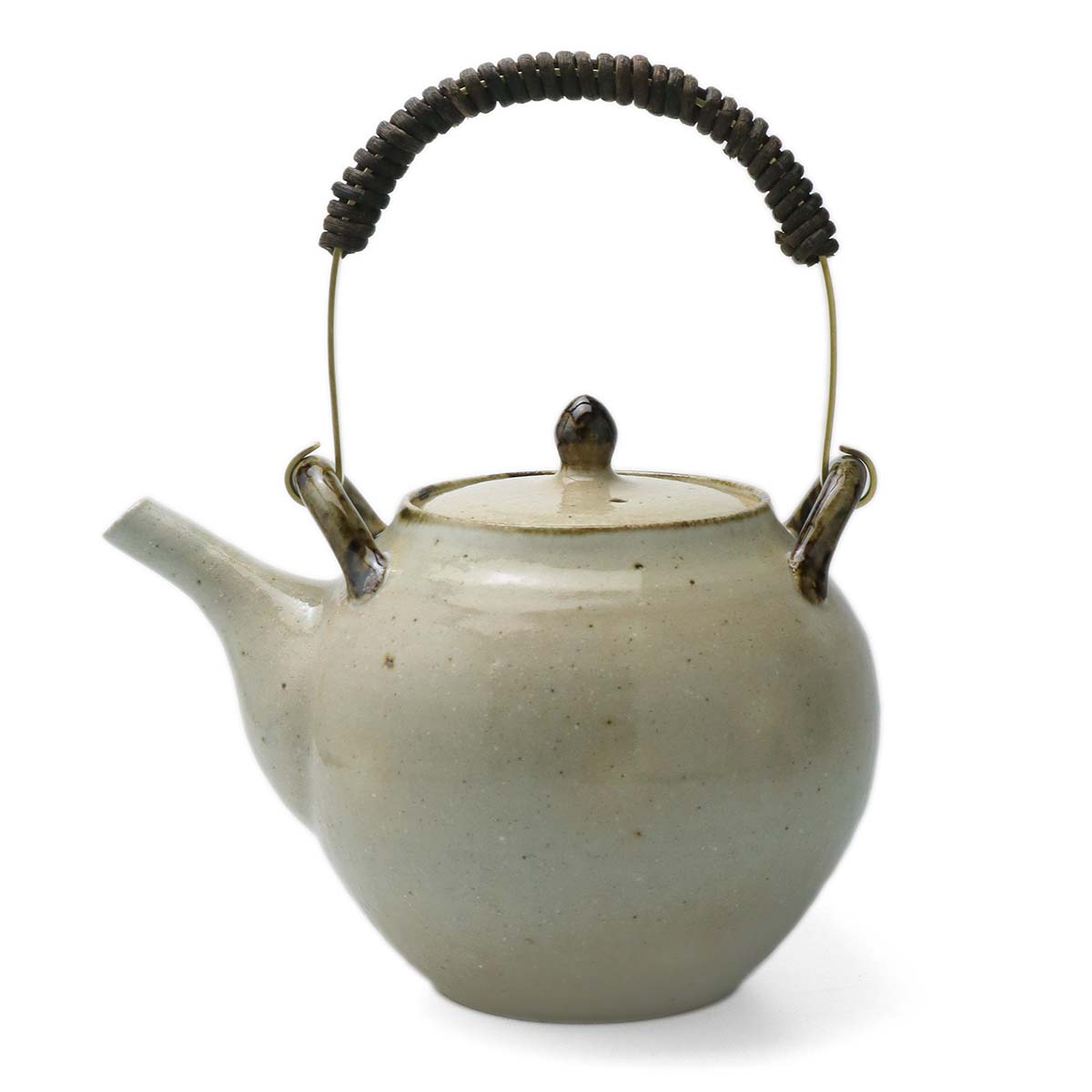 楽天市場】伊賀焼：無地土瓶・大・真鍮取手付・杉本寿樹《土瓶・700cc