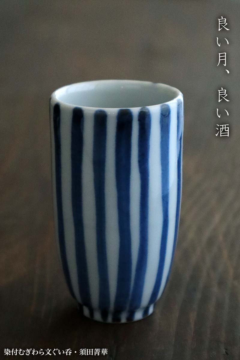 須田菁華作 染付網文猪口 九谷焼 酒盃 ぐい呑 V54 1F28 須田菁華作 染