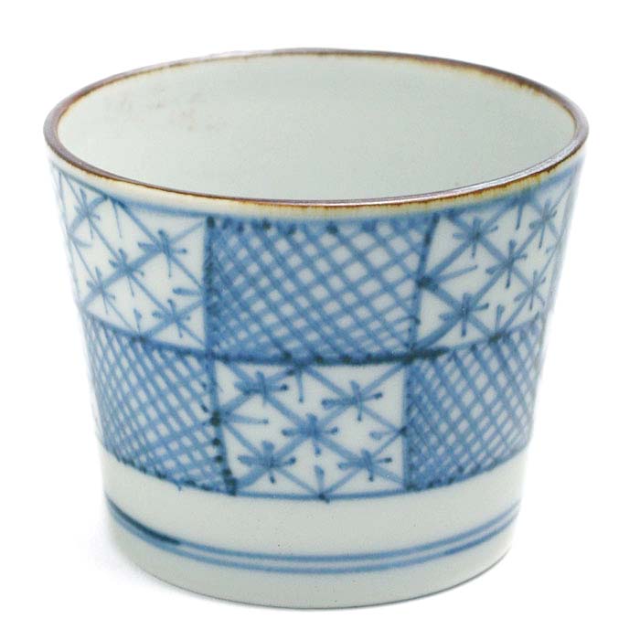 楽天市場】染付：染付市松文そば猪口・阪東晃司《そば猪口》 : 和食器