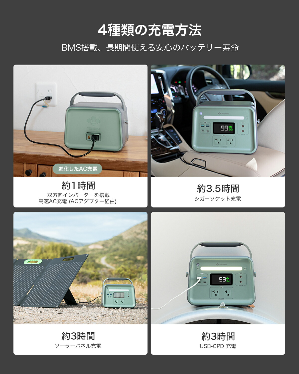 楽天市場】-10℃低温で充放電 YOSHINO ヨシノ 固体電池 ポータブル電源