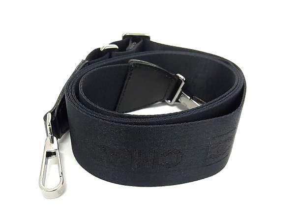 CHANEL ロゴ ブラックナイロンストラップ