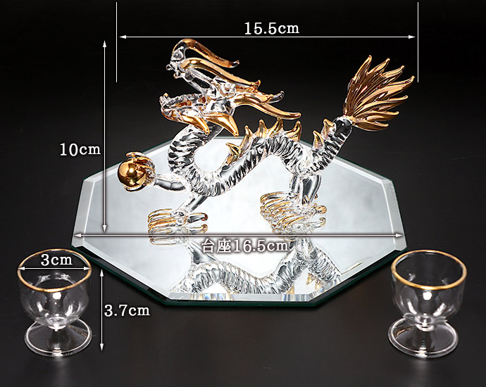 中国工芸品 白色と金色の白龍 ダンシングドラゴン 中国工芸品 赤色と