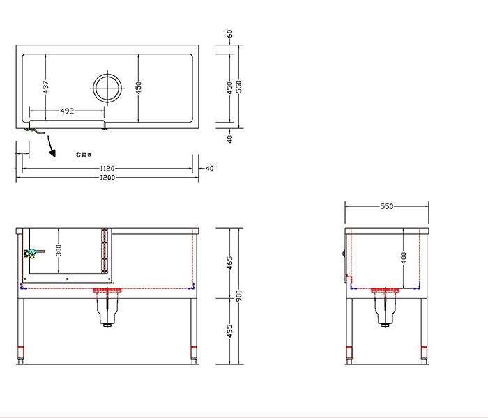 楽天市場】【ドッグバス】幅1200×奥行550×高さ900 シンクの深さ400mm