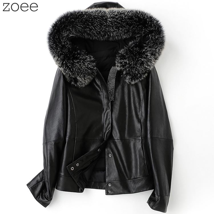 楽天市場】レザージャケット レディース 秋冬 フォックスファー付き
