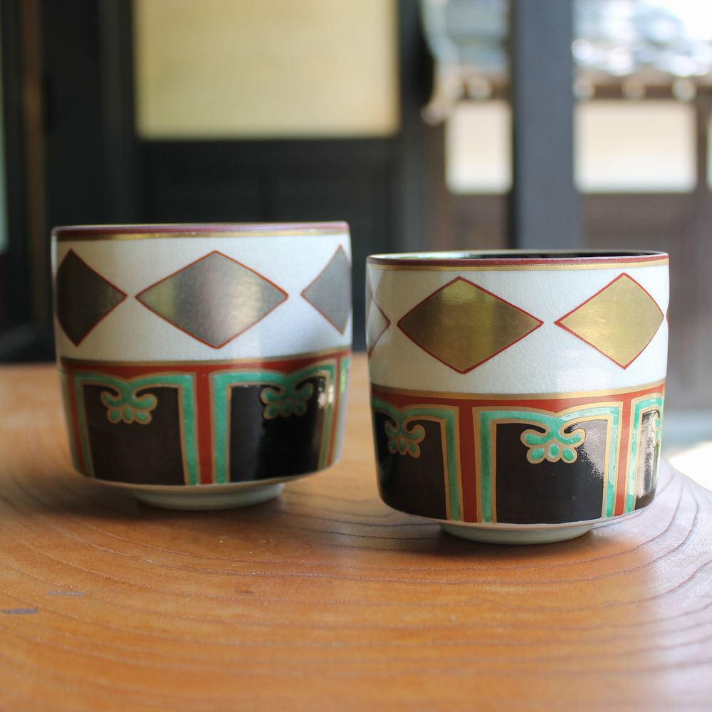 楽天市場】【美濃焼】窯元蔵珍窯 【仁清写し】色絵金銀菱重茶碗 : 蔵珍窯