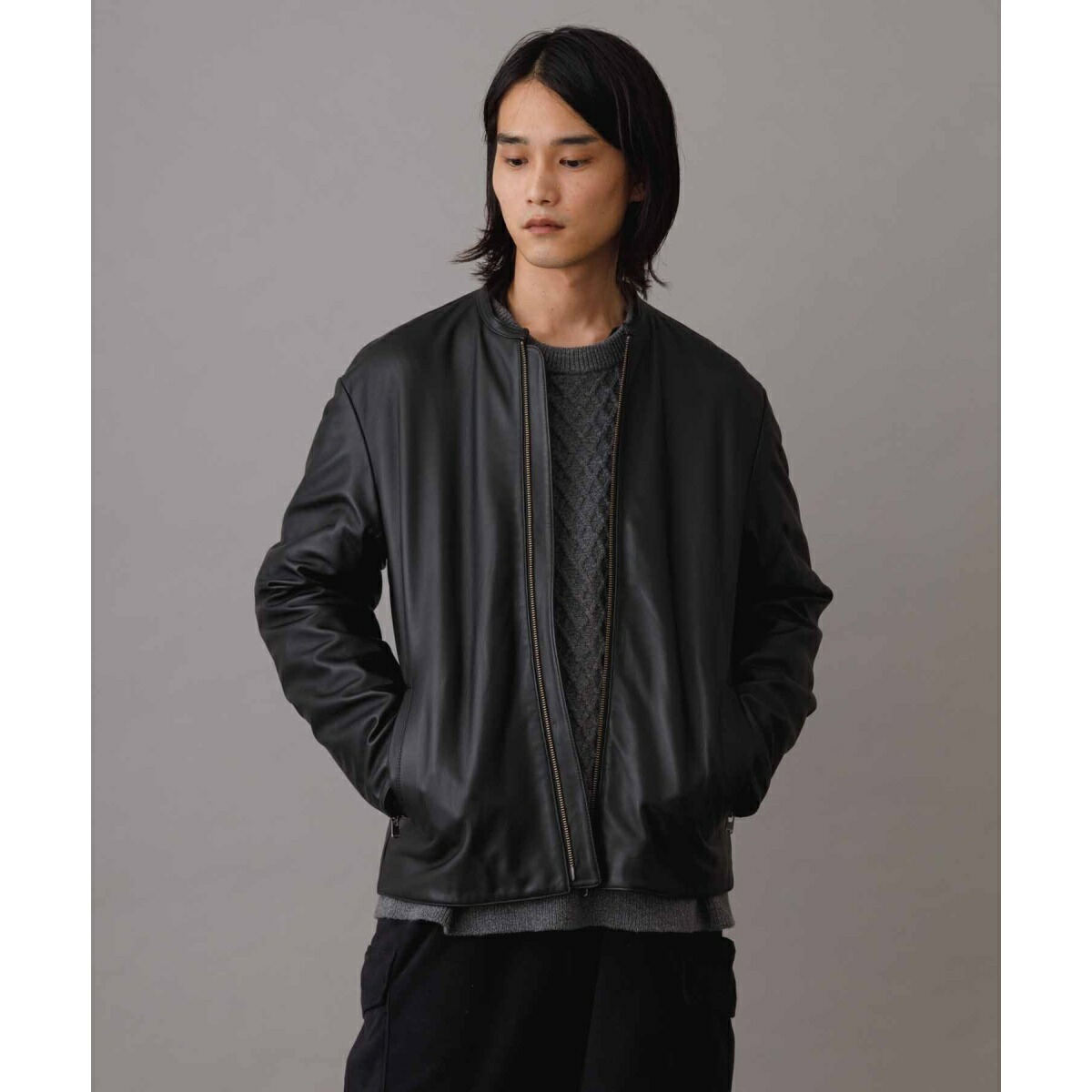 楽天市場】シープレザー シングルライダースジャケット/ルーズ