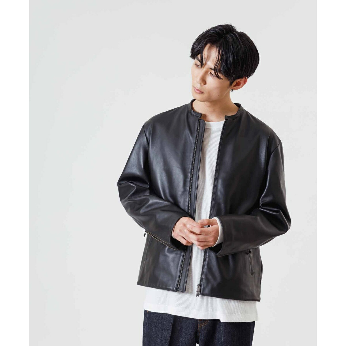 楽天市場】シープレザー シングルライダースジャケット/ルーズ